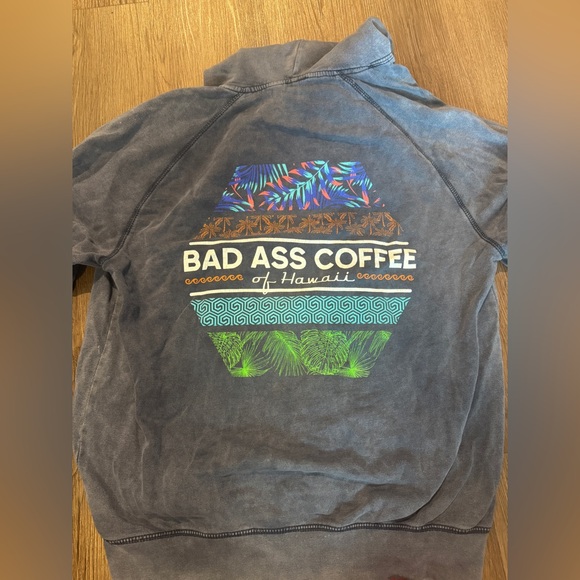 Greyish Blue Bad Ass Coffee Hooded Sweatshirt

(Size L) - Picture 3 of 5